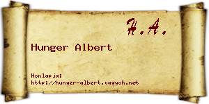 Hunger Albert névjegykártya