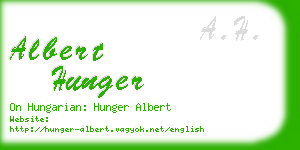 albert hunger business card